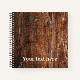 Cuaderno Portátil de espiral rustico personalizado de mader