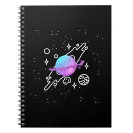 Cuaderno Portátil de espiral simple de galaxia