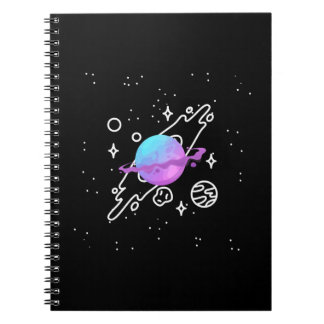 Cuaderno Portátil de espiral simple de galaxia