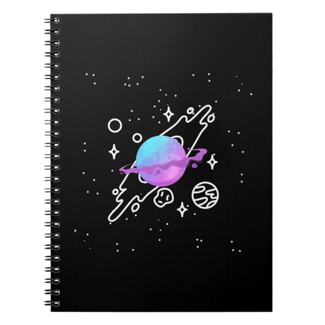 Cuaderno Portátil de espiral simple de galaxia (Frente)