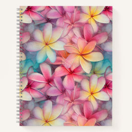 Cuaderno Portátil de espiral tropical Plumeria Frangipani