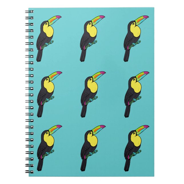 Cuaderno Portátil de espiral tropical turquesa tropical (Frente)