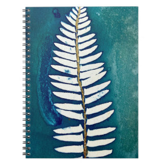 Cuaderno Portátil de espiral verde azulado de cianotipio do