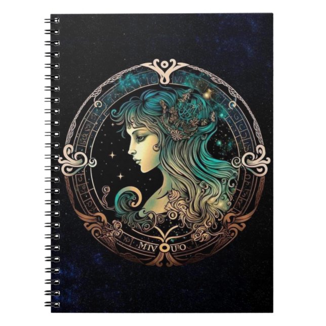 Cuaderno Portátil de espiral Virgo Zodiac (Frente)