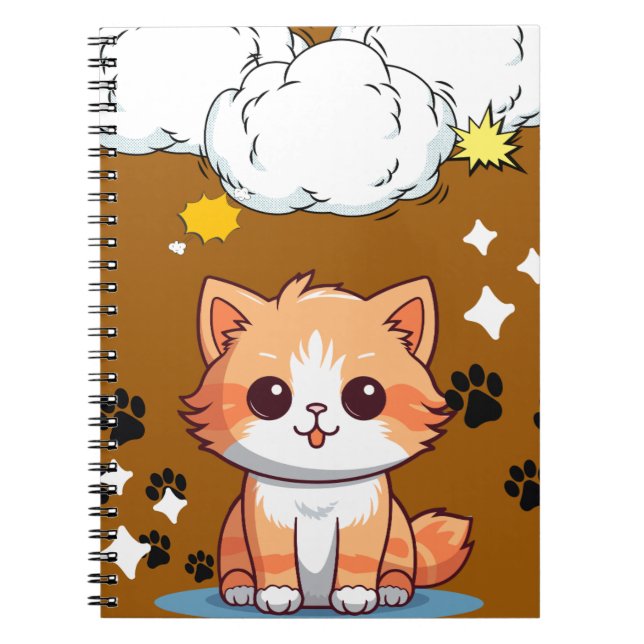 Cuaderno Portátil de explosión de gato Naranja lindo - Cómi (Frente)