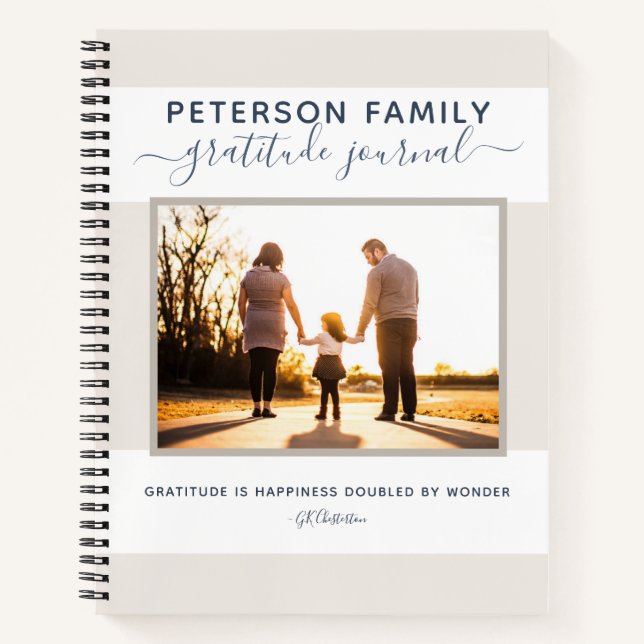 Cuaderno Portátil de familia personalizada de Gratitude Jou (Anverso)