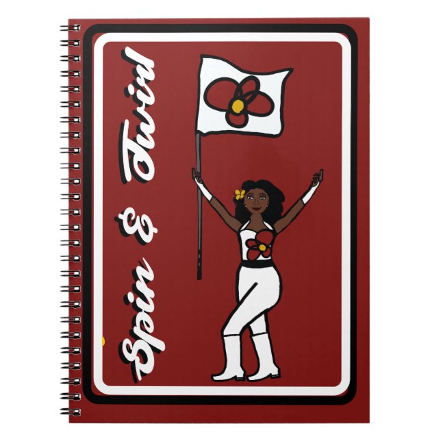 Cuaderno Portátil de flor roja de bailarina de bandera (Frente)