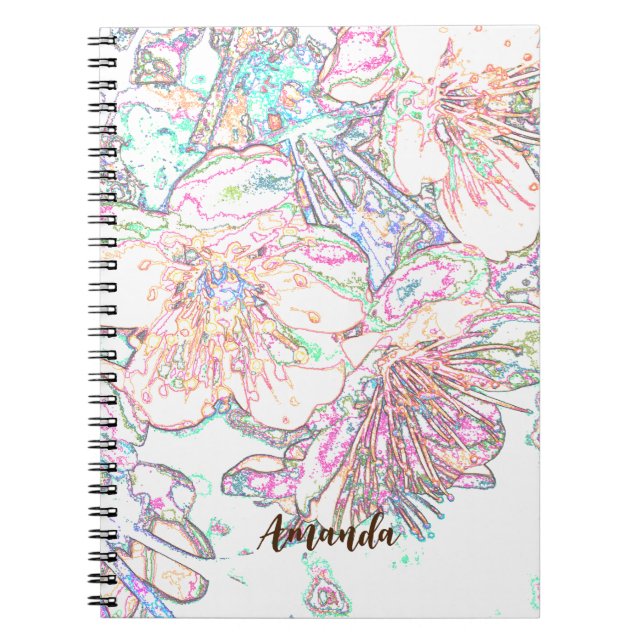 Cuaderno portátil de flores de Apple (Frente)