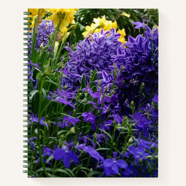 Cuaderno Portátil de Flores de Primavera de Hiacinth y Daff (Anverso)
