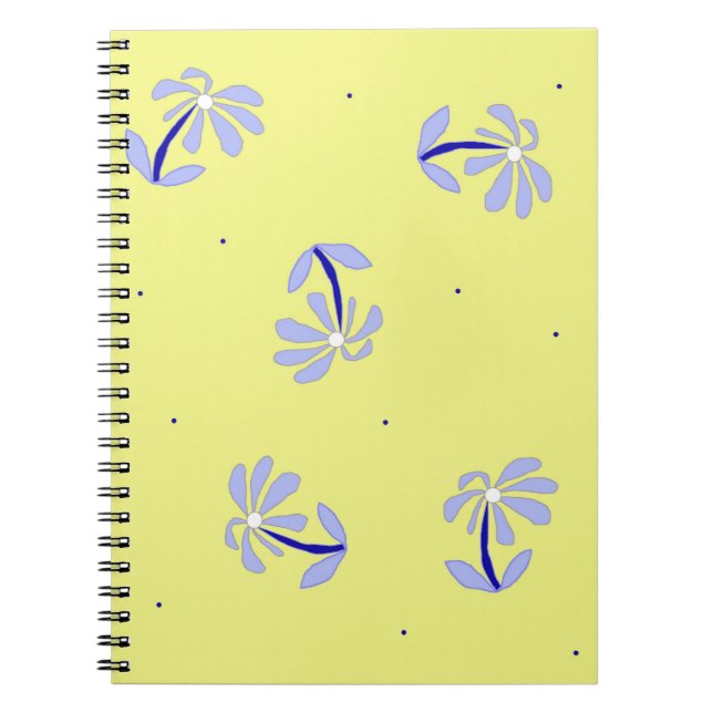 Cuaderno Portátil de Flores Periwinkle (Frente)
