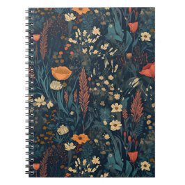 Cuaderno Portátil de flores silvestres de estilo retro, flo
