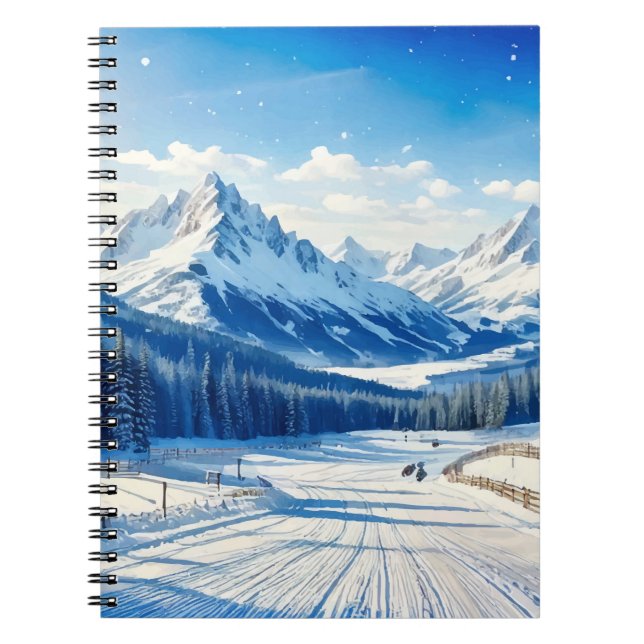 Cuaderno portátil de fondo para deportes de invierno acuáti (Frente)