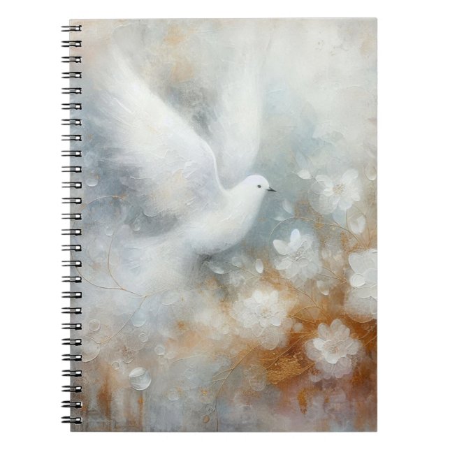 Cuaderno Portátil de foto con boda Dove Floral (Frente)