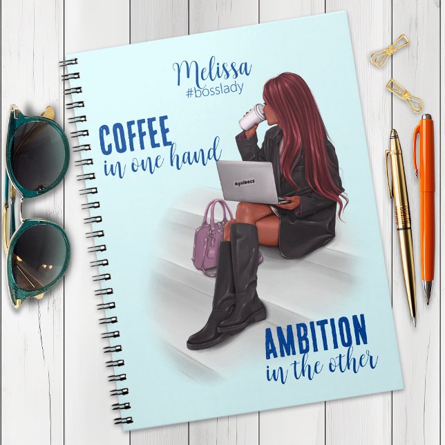 Cuaderno Portátil de foto de espiral azul de Boss Chica Mot (Subido por el creador)