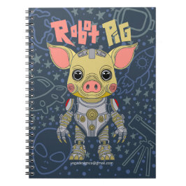 Cuaderno Portátil de foto de espiral de cerdo Robot