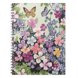 Cuaderno Portátil de foto de espiral de mariposa floral