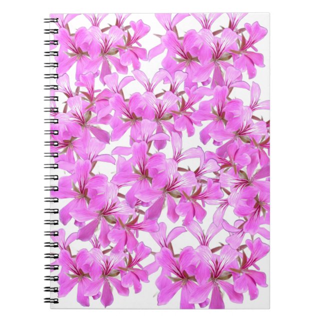 Cuaderno Portátil de foto de espiral floral rosa (Frente)