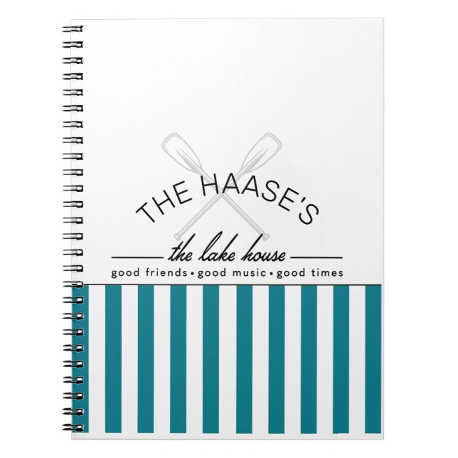 Cuaderno Portátil de foto de espiral Lakehouse Lake Life (Frente)