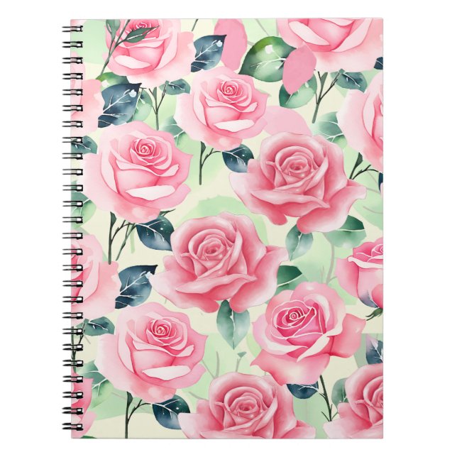 Cuaderno Portátil de foto de espiral rosa rosa rosa (Frente)