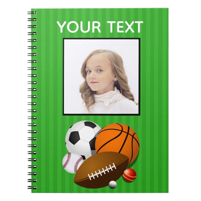 Cuaderno Portátil de foto deportiva personalizado (Frente)
