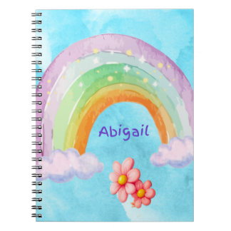 Cuaderno Portátil de foto en espiral arcoiris personalizado