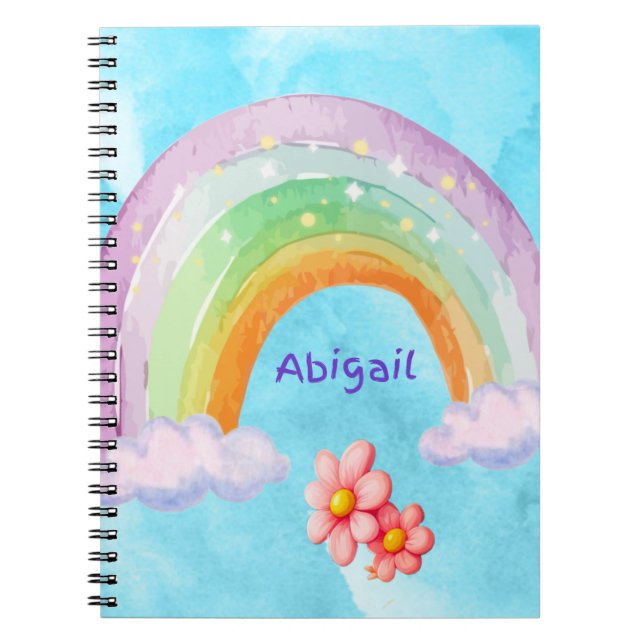 Cuaderno Portátil de foto en espiral arcoiris personalizado (Frente)