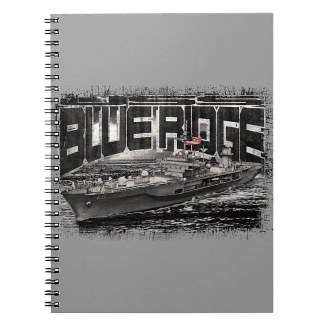 Cuaderno Portátil de foto espiral azul del barco de mando (Frente)