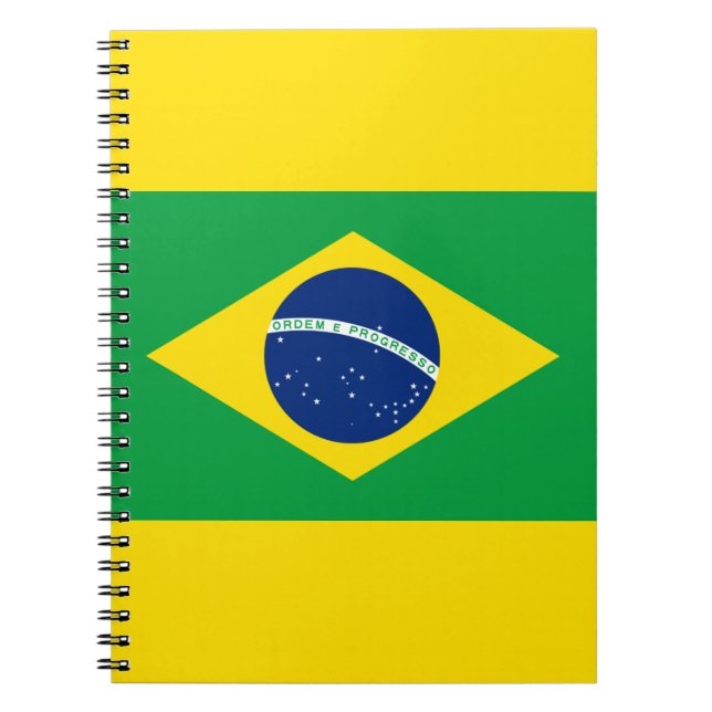 Cuaderno Portátil de foto espiral de bandera de Brasil (Frente)
