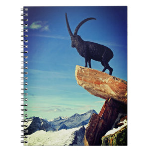 Cuaderno Portátil de foto espiral de estatua Ibex alpina