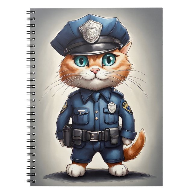 Cuaderno Portátil de foto espiral de policía de naranja Tab (Frente)