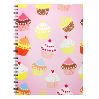 Cuaderno Portátil de foto espiral de torta rosada
