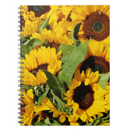 Cuaderno Portátil de foto espiral girasol amarillo