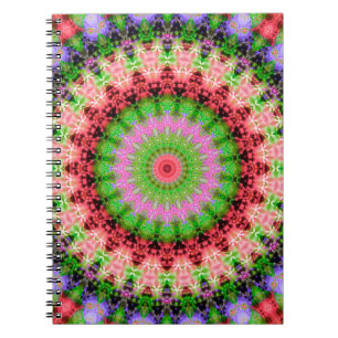 Cuaderno Portátil de foto espiral Patrón redondo Mandala ka