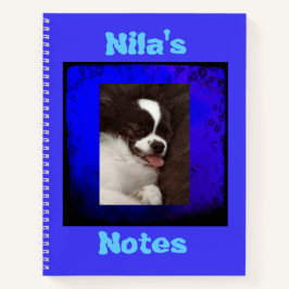 Cuaderno Portátil de foto Mascota personalizado azul
