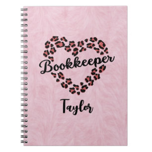 Cuaderno Portátil de fotografía de marco de corazón leopard