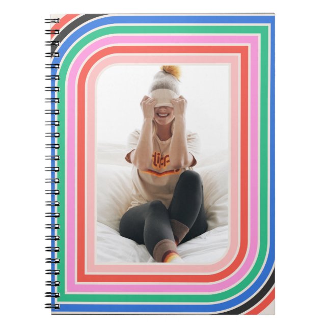 Cuaderno Portátil de fotografía de Personalizable de rayas  (Frente)