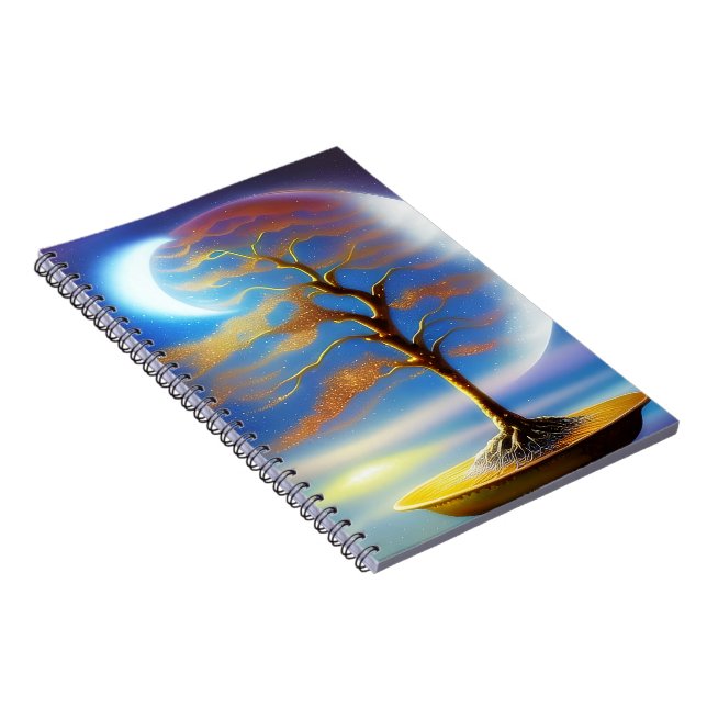 Cuaderno Portátil de fotografía espiral de Moonscape bonsai (Lado Derecho)