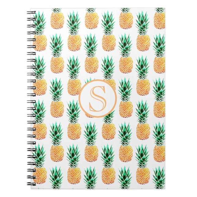 Cuaderno Portátil de fotografía espiral de piña tropical (Frente)