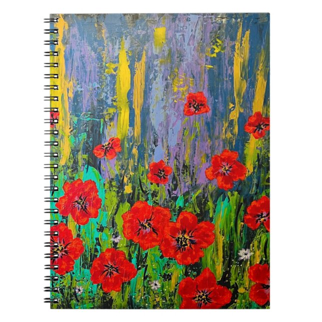Cuaderno Portátil de fotografía espiral de Poppies (Frente)