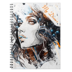 Cuaderno Portátil de fotografía espiral de retrato femenino