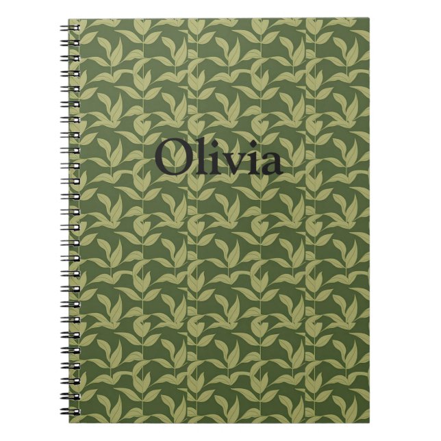 Cuaderno Portátil de fotografía espiral del patrón de hoja (Frente)