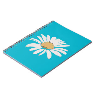 Cuaderno Portátil de fotografía floral turquesa Daisy