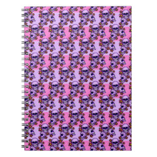 Cuaderno Portátil de fotos/calaveras y flores