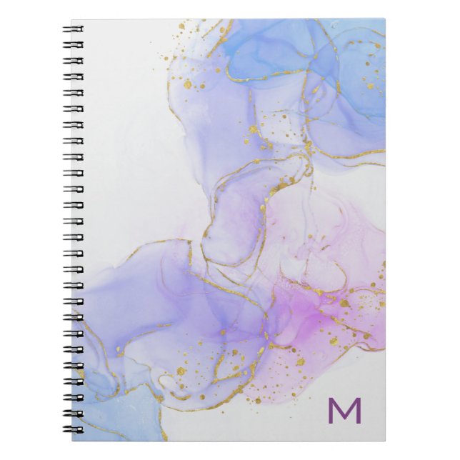Cuaderno Portátil de fotos con tinta de alcohol rosa, púrpu (Frente)