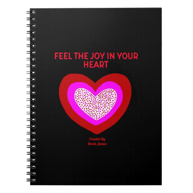 Cuaderno Portátil de fotos de corazón alegre (Frente)