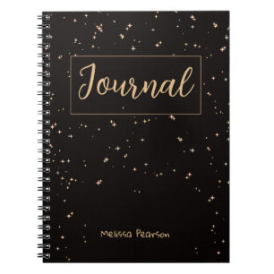 Cuaderno Portátil de fotos de espiral negra de noche de est