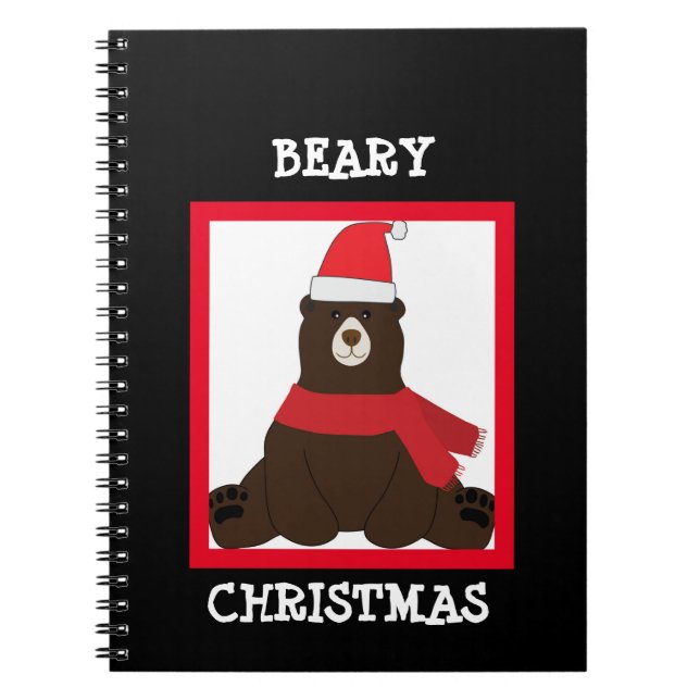 Cuaderno Portátil de fotos de Navidades beary marrones (Frente)