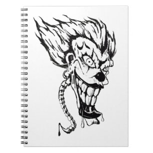 Cuaderno Portátil de fotos de payasos malvados (80 páginas