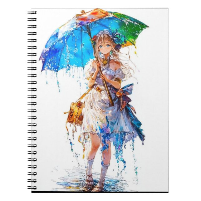 Cuaderno Portátil de fotos en espiral de animaciones de man (Frente)