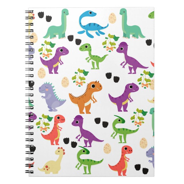 Cuaderno Portátil de fotos en espiral de dinosaurios (Frente)